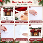 3.9 ft Christmas Fireplace Cardboard Cutout, Photo Prop Standee Sign in Approx. 47.2 x 35.4 in in Colorful, Red, alternate