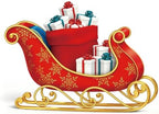 3.9 ft Santa Sleigh Cardboard Cutout, Christmas Photo Prop Standee Sign in 47.2 x 34.4 in in Colorful