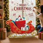 3.9 ft Santa Sleigh Cardboard Cutout, Christmas Photo Prop Standee Sign in 47.2 x 34.4 in in Colorful, alternate view 5