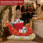 3.9 ft Santa Sleigh Cardboard Cutout, Christmas Photo Prop Standee Sign in 47.2 x 34.4 in in Colorful, alternate view 6