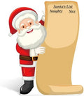 3.9ft Christmas Santa Cardboard Cutout, List Photo Prop Standee Sign in Approx. 47.2 x 37.4 in in Red, White
