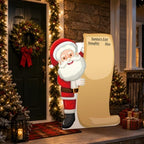 3.9ft Christmas Santa Cardboard Cutout, List Photo Prop Standee Sign in Approx. 47.2 x 37.4 in in Red, White, alternate view
