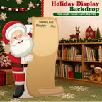 3.9ft Christmas Santa Cardboard Cutout, List Photo Prop Standee Sign in Approx. 47.2 x 37.4 in in Red, White, alternate view