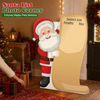 3.9ft Christmas Santa Cardboard Cutout, List Photo Prop Standee Sign in Approx. 47.2 x 37.4 in in Red, White, alternate view