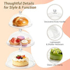 3 Acrylic Cake Domes Clear Round,8“ 10” 12“Acrylic Cake Stand for Keeping Fresh - Ideal for Cake Enthusiasts, alternate view
