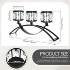 3 Arms Crystal Bowl Tealight Candelabra Votive Candle Stand, Wedding centerpieces for Tables Crystal, alternate view 3