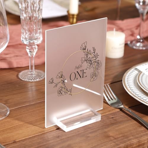 3" Clear Acrylic Stand |60 Pack 3mm Slot Wedding Sign Holders, Perfect for Wedding, Table Number, Exhibition, alternate view