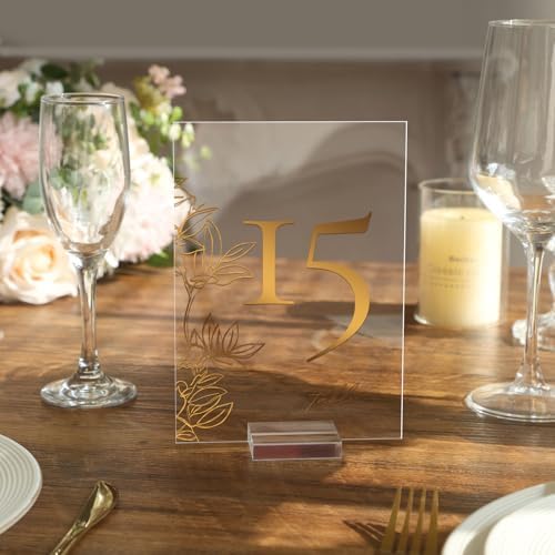 3" Clear Acrylic Stand |60 Pack 3mm Slot Wedding Sign Holders, Perfect for Wedding, Table Number, Exhibition, alternate view
