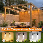 3 Color in 1 LED Outdoor String Lights with Remote, 100FT Edison Hanging String Lights for Outside Dimmable, alternate view 5