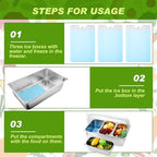 3 Compartment Condiment Tray, Stainless Steel Chilled Food Server with Lid in 3 Compartments in silver, alternate view 6