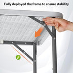 3 Foot Square Folding Card Table, Indoor Outdoor Portable Plastic Heavy Duty Fold-in-Half Puzzles Camping Picnic, alternate