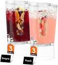 3 Gal Drink Dispenser with Fruit Infuser & Leak-Proof Spigot, 2 Pcs