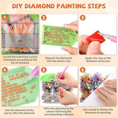 3-Horse Diamond Painting Double-Sided Wall Hanging Set, DIY Irregular Shaped Rhinestone Window Decoration Set, alternate view