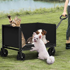 3 in 1 Wagons Carts Foldable with 360LBS Capacity, 120L Heavy Duty Collapsible Wagon, Utility Wagon Cart with, alternate view