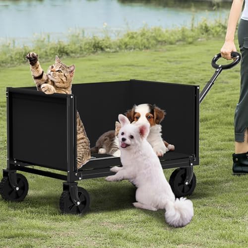 3 in 1 Wagons Carts Foldable with 360LBS Capacity, 120L Heavy Duty Collapsible Wagon, Utility Wagon Cart with, alternate view