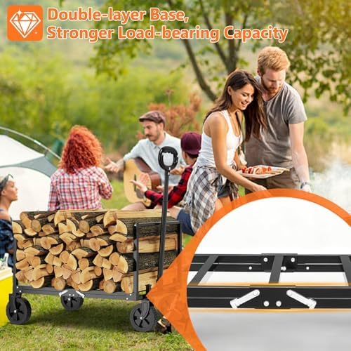 3 in 1 Wagons Carts Foldable with 360LBS Capacity, 120L Heavy Duty Collapsible Wagon, Utility Wagon Cart with, alternate view