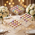 3 IN1 Acrylic Cupcakes Stand - 3 Pieces Dessert Table Display Stand in Clear 3, alternate view 5