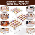 3 IN1 Acrylic Cupcakes Stand - 3 Pieces Dessert Table Display Stand in Clear 3, alternate view 7