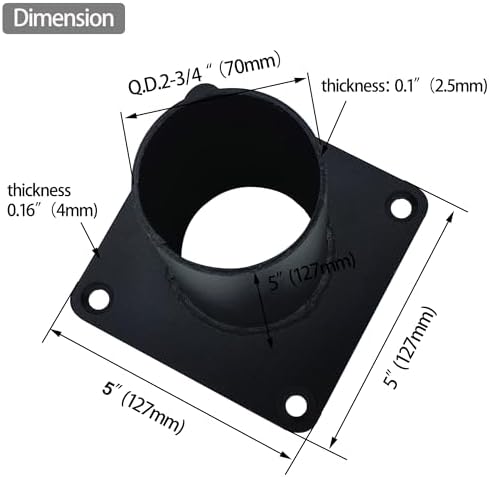 3 Inch Pier Mount Base 2 Pack, Heavy Duty Steel Post Base for 3" Round Outdoor Light Posts, Lamp Pole Mounting, alternate