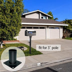 3 Inch Pier Mount Base 2 Pack, Heavy Duty Steel Post Base for 3" Round Outdoor Light Posts, Lamp Pole Mounting, alternate