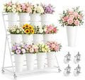 3 Layers Flower Cart Display Stand with Wheels