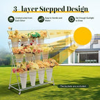 3 Layers Flower Cart Display Stand with Wheels, alternate view 2