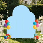 3 Metal Arch Backdrop Stands with Baby Blue Covers, 6/6.6/7.2FT, alternate view 7