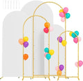 3 Metal Arch Backdrop Stands with White Covers, 4/5/6FT