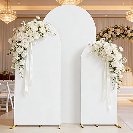 3 Metal Arch Backdrop Stands with White Covers, 4/5/6FT, alternate view 2