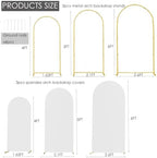 3 Metal Arch Backdrop Stands with White Covers, 4/5/6FT, alternate view 3