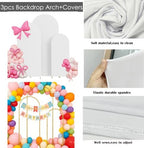 3 Metal Arch Backdrop Stands with White Covers, 4/5/6FT, alternate view 4