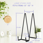 3 Pack 12 Inch Black Picture Stands Plate Stands for Display Large Book Stands Table Top Easels for Picture, alternate view 3