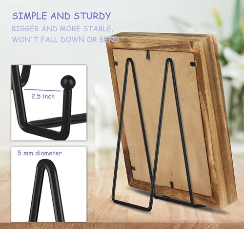 3 Pack 12 Inch Black Picture Stands Plate Stands for Display Large Book Stands Table Top Easels for Picture, alternate view 4