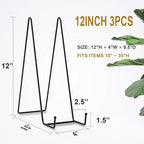 3 Pack 12 Inch Plate Stands for Display, Plate Holder Display Stand in Black, alternate view 2
