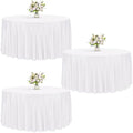 3 Pack 120 Inch Tablecloths Round White Table Cover in White