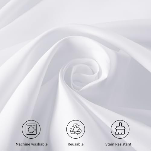 3 Pack 120 Inch Tablecloths Round White Table Cover in White, alternate view 4
