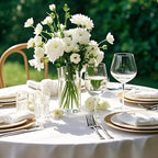3 Pack 120 Inch Tablecloths Round White Table Cover in White, alternate view 6