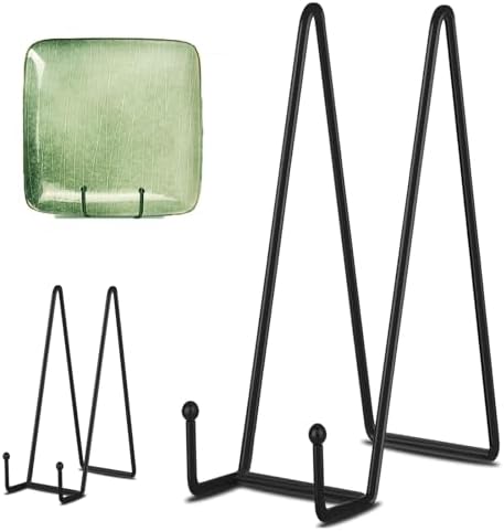 3 Pack 14 Inch Black Plate Stand for Display Large Display Easel Table Top Easel for Picture, Decorative Plate