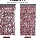 3 Pack 3.3 ft x 6.6 ft Tinsel Curtain - Rose Gold Birthday Backdrop Background for Wedding Graduation Engagement, alternate