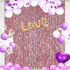 3 Pack 3.3 ft x 6.6 ft Tinsel Curtain - Rose Gold Birthday Backdrop Background for Wedding Graduation Engagement, alternate