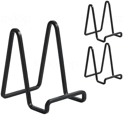 3 Pack 3 inch Metal Plate Stands for Display, Plate Holder Pictures Frame Easel Display Stand, Tabletop Picture