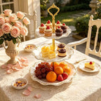 3 Pack 3 Tier Cupcake Stand, Plastic Tiered Serving Stand with Gold Rim, Reusable Dessert Stands Tower for, alternate view 2