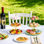 3 Pack 3 Tier Plastic Cupcake Stand, Dessert Cup Cake Holder Tower Reusable Tiered Serving Tray with Metal Rod, alternate