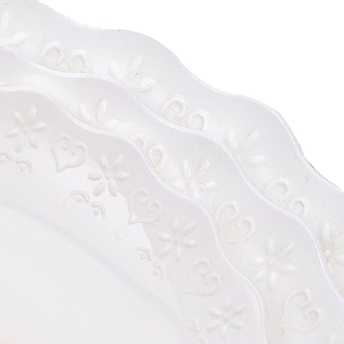 3 Pack 3 Tiers White Plastic Cupcake Stand Dessert Stand Tiered Serving Trays, Embossed Party Serving Trays, alternate view 4