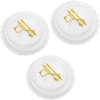 3 Pack 3 Tiers White Plastic Cupcake Stand Dessert Stand Tiered Serving Trays, Embossed Party Serving Trays, alternate view 6