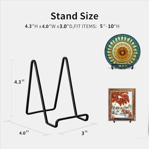 3 Pack 4 inch Metal Plate Stands for Display, Plate Holder Pictures Frame Easel Display Stand, Tabletop Picture, alternate