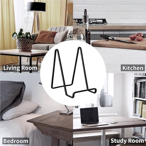 3 Pack 4 inch Metal Plate Stands for Display, Plate Holder Pictures Frame Easel Display Stand, Tabletop Picture, alternate