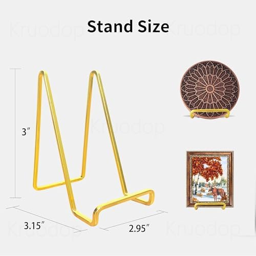 3 Pack 4 inch Metal Plate Stands for Display, Plate Holder Pictures Frame Easel Display Stand, Tabletop Picture, alternate