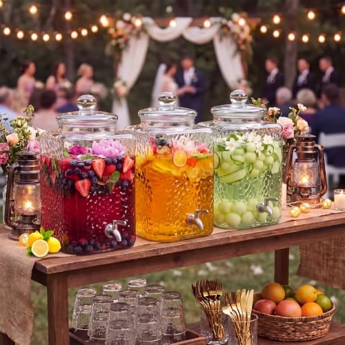 3 Pack 5 Gallon Drink Dispenser for Parties, Glass Water Dispenser, alternate view 2