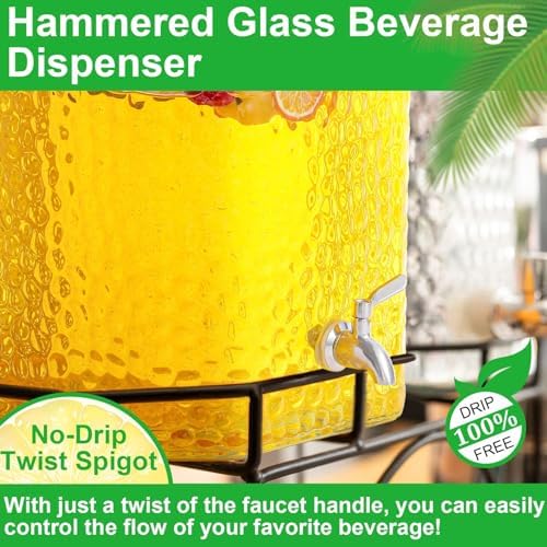 3 Pack 5 Gallon Drink Dispenser for Parties, Glass Water Dispenser, alternate view 4